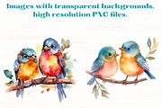 Cute Song Birds Watercolor Clipart, an Animal Illustration by Mermaids Cove (Thumbnail 4 of 9)