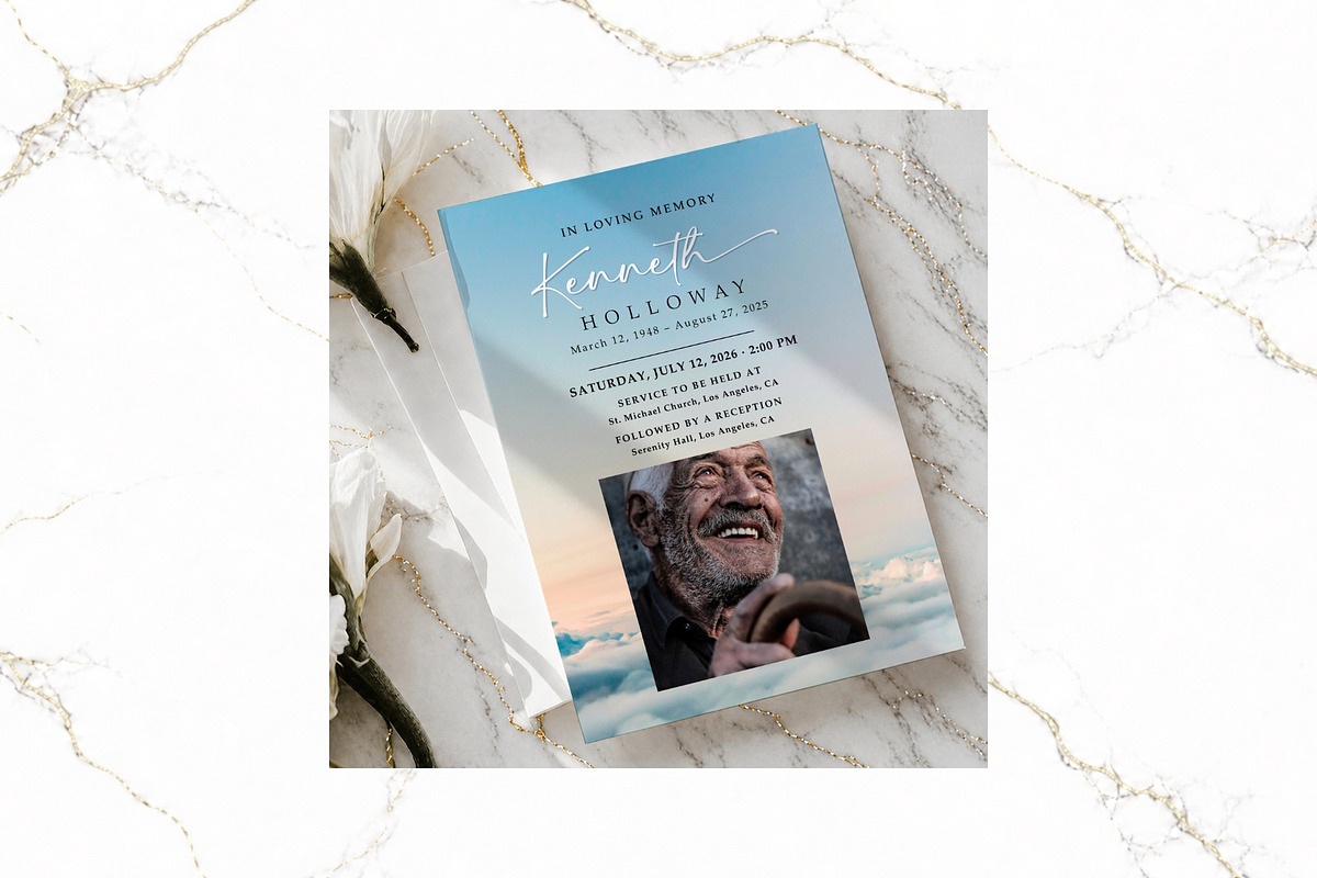 Funeral Invitation Canva FR011, an Invitation Template by TyphoonStudio (Photo 1 of 7)