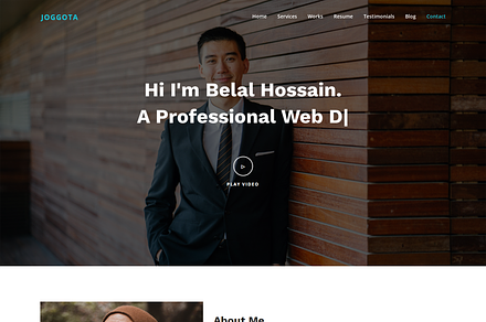 Joggota Personal Portfolio Template, a Bootstrap Template by Themeplaza