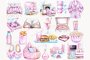 Cozy Pajama Party Clipart Set, a Healthcare Illustration by GlamArtZhanna (Thumbnail 4 of 8)