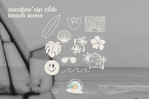 beach icons vector kit