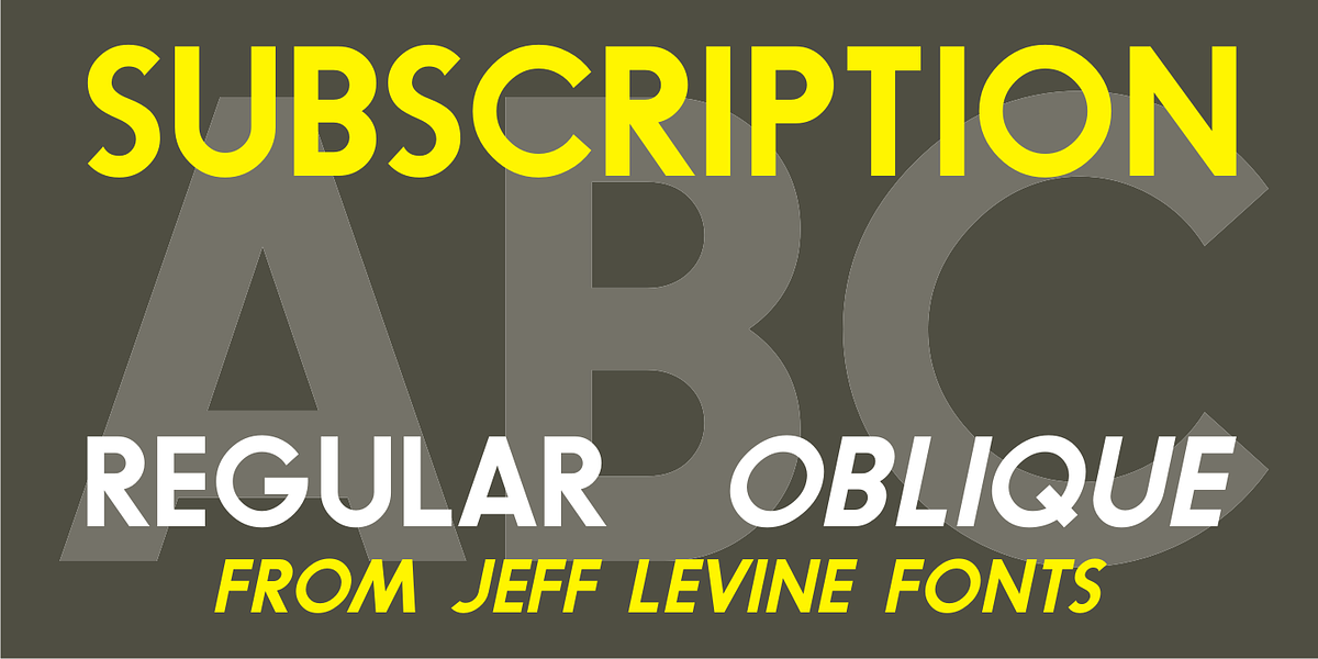 Subscription JNL, a Sans Serif Font by Jeff Levine Fonts