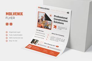 Molvenix Construction Bold - Flyer, a Flyer Template by Esensifiksi.studio