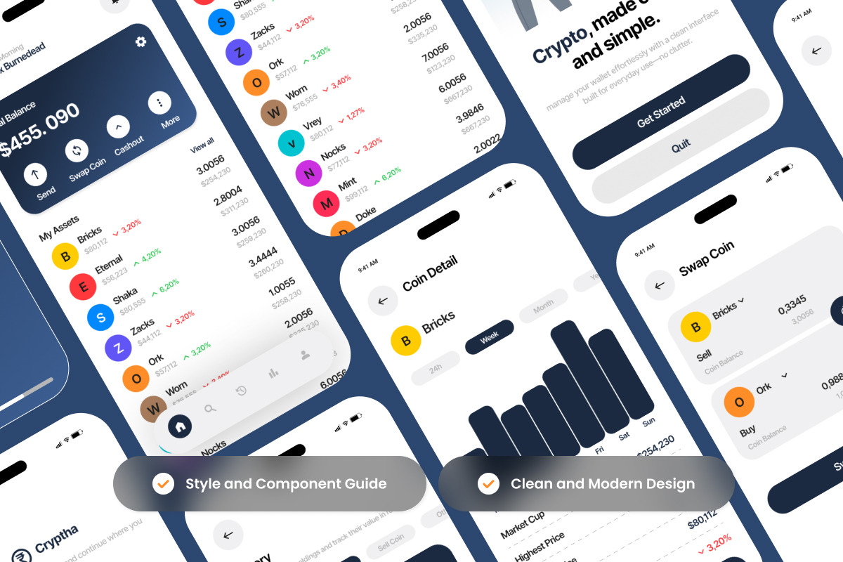 Cryptha - Web3 Wallet Mobile, an App Template by productype1 (Photo 5 of 5)