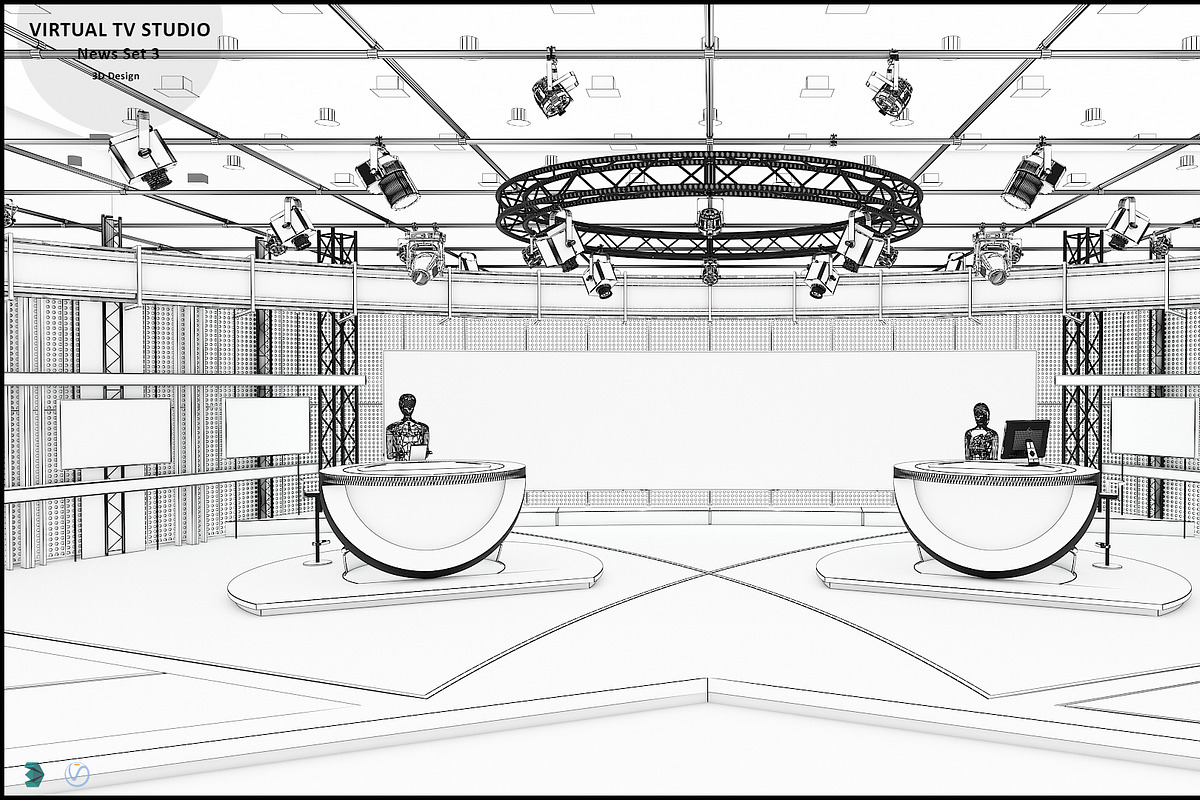 TV Studio Collection Vol 6 - 2 PCS, an Architecture 3D Model by akerStudio (Photo 72 of 98)