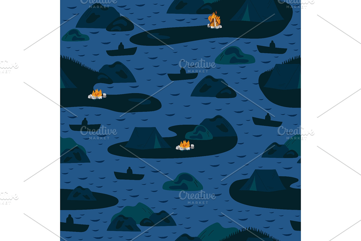 Night river or lake with islands, a Scene 3D Model by Vectorbuum (Photo 1 of 3)