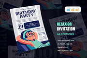 Relaxior Birthday Party Invitation, an Invitation Template by AQR Studio (Thumbnail 1 of 2)