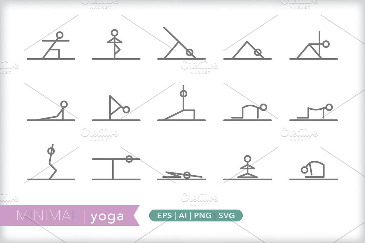 Minimal yoga icons, an Outline Icon by Picture Window (Photo 1 of 5)