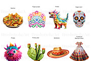 Cinco De Mayo Clipart, Sombrero PNG, a Seasonal Illustration by BrushstrokeArtGB (Thumbnail 2 of 9)