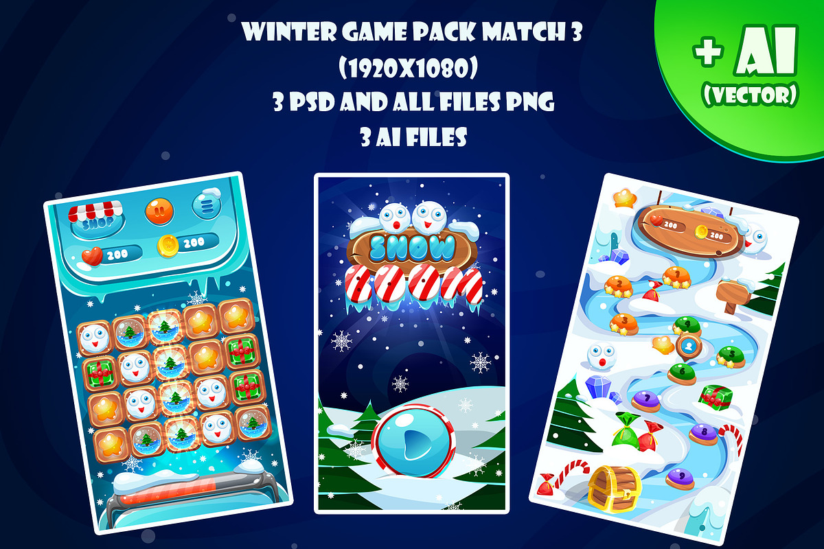 Winter Game Pack Match 3, a Templates & Theme by JUBO (Photo 1 of 4)