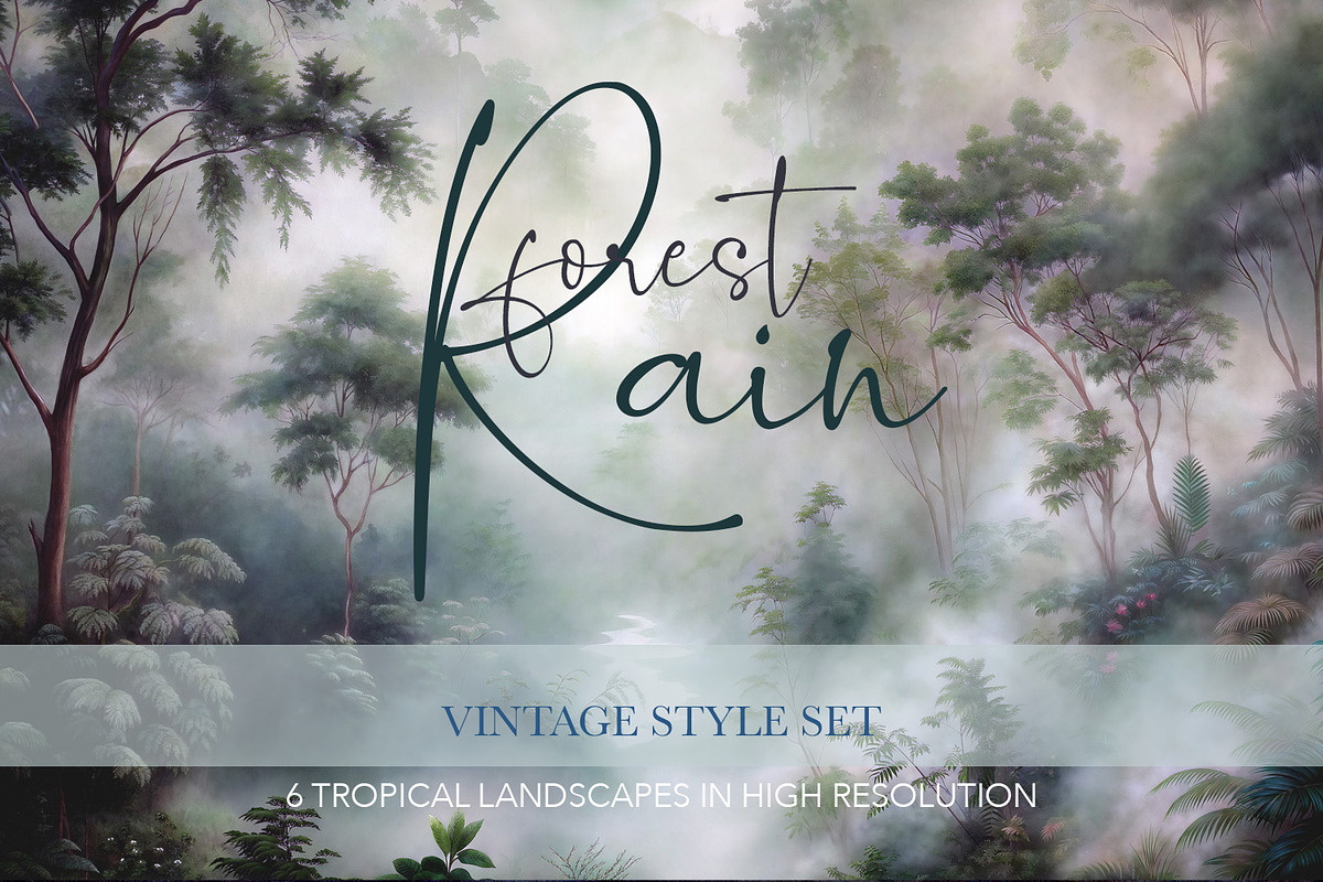 Tropical rainforest graphic set, a Wallpaper Graphic by FleurArt (Photo 1 of 6)