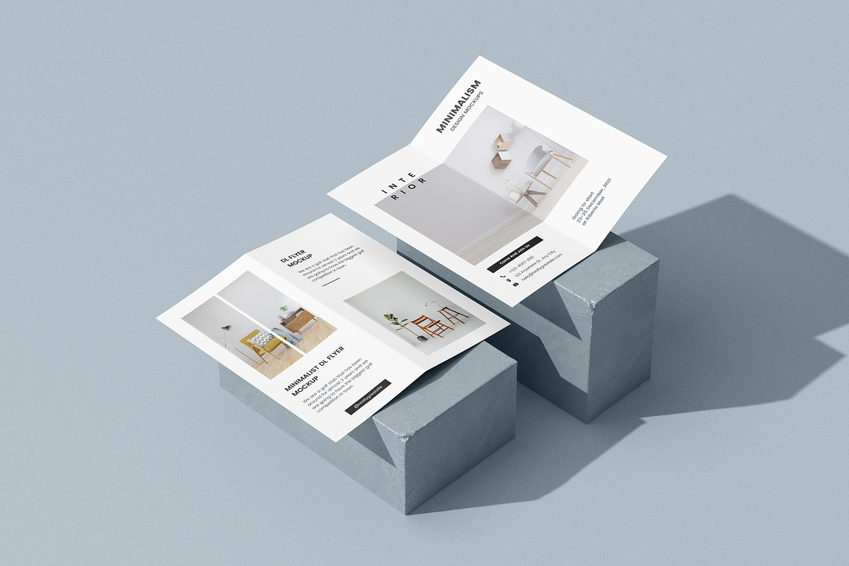 Bifold DL flyer mockup on a stone, a Print Template by simuradi (Photo 9 of 10)