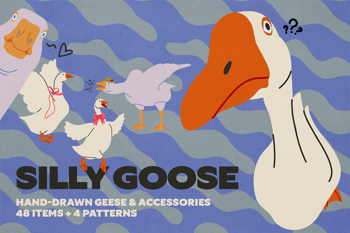 Silly Goose: Hand Drawn Illustration, an Animal Illustration by Pamcake (Photo 1 of 7)