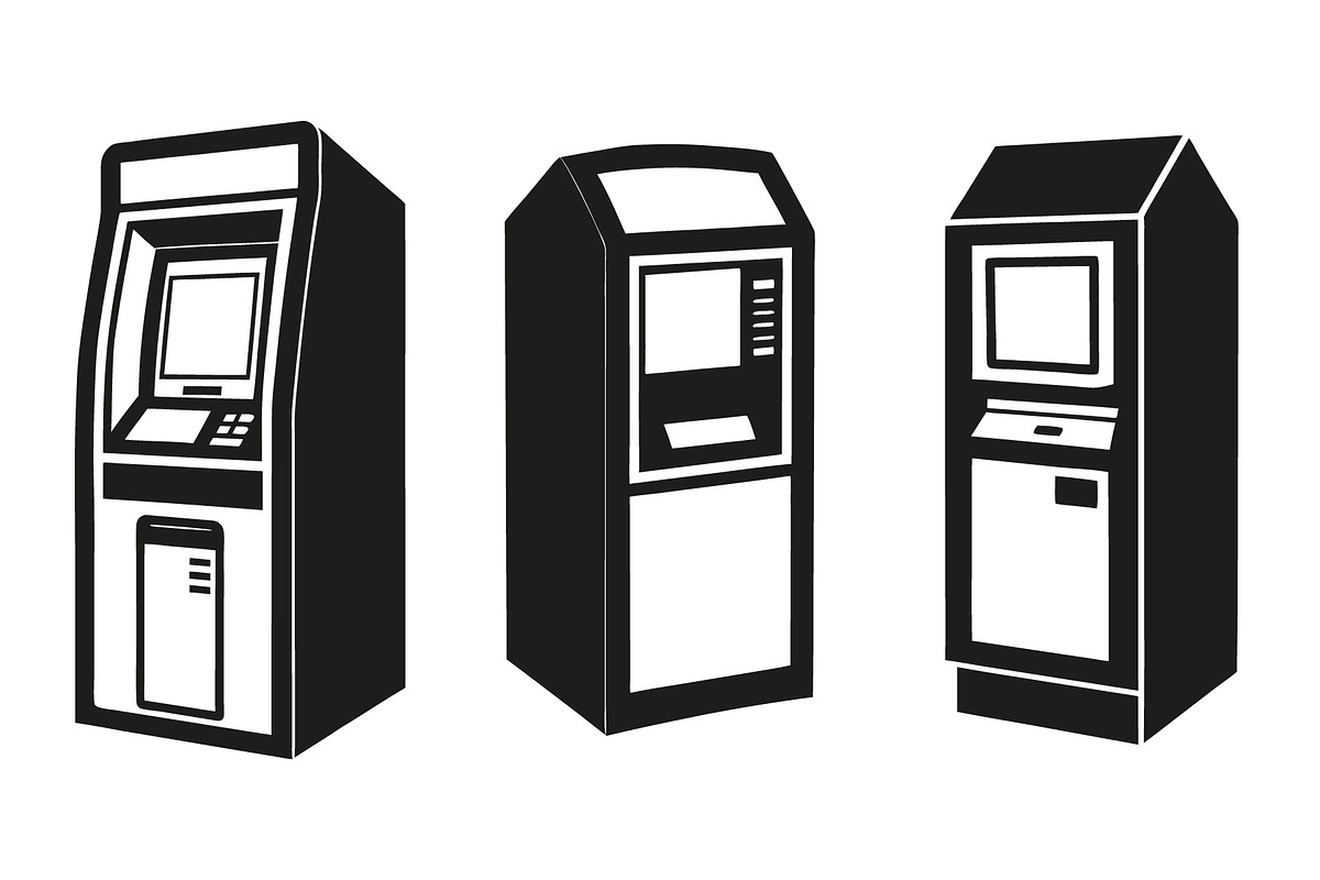 Stylized ATM machines vectors, an Object Graphic by Billah Hub
