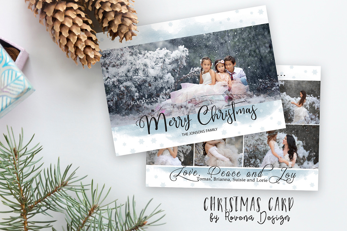 Christmas Card Template Instant Down, a Card Template by Rovena Design (Photo 1 of 2)