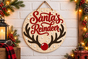 Christmas Santa’s Reindeer Laser Cut, a Seasonal Illustration by Canvas Craft (Thumbnail 4 of 4)