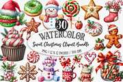 Sweet Christmas Clipart Bundle PNG, an Illustration by Designking (Thumbnail 1 of 5)