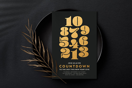 2021 New Year Gold Flyer, Invitation