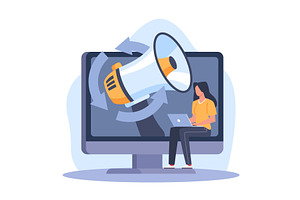 Search for target audience. Online, a Technology Illustration by YummyBuum