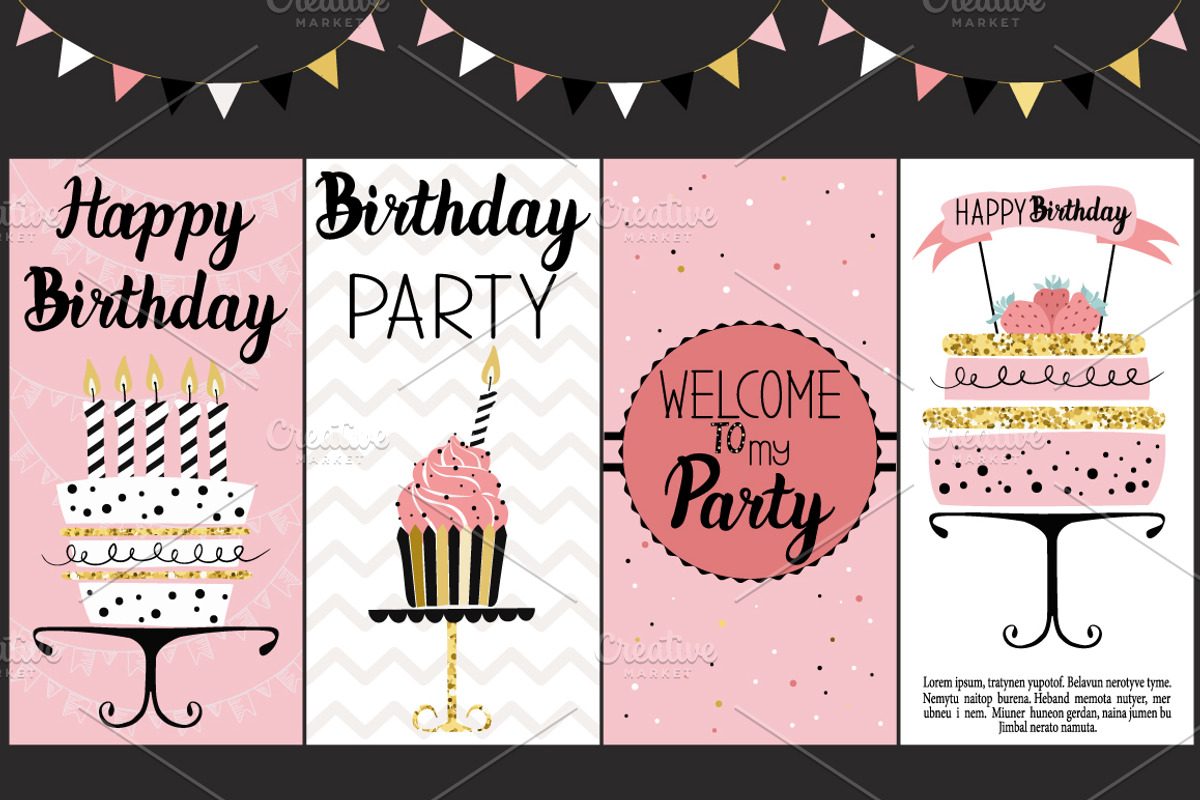 Party cards and flyers big set, a Decorative Illustration by Happiestsim (Photo 6 of 13)