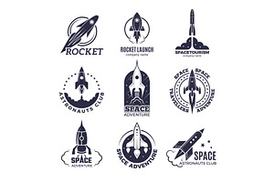 Space Logotypes. Rockets And Flight