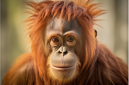 Expressive Orangutan portrait, an Animal Photo by Ylivdesign