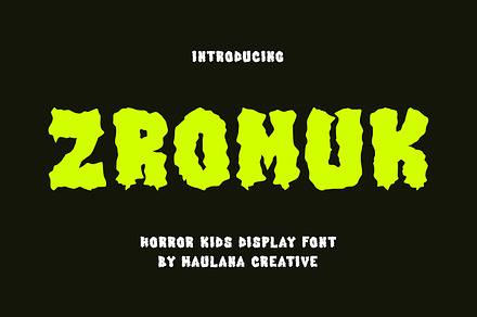 Zromuk Zombie Kids Game Font, a Handwritten Font by Maulana Creative