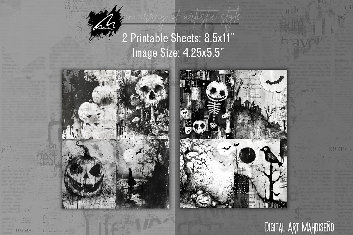 Whimsical Halloween Journal Pages, a Seasonal Illustration by Digital Art Mahdiseño (Photo 5 of 10)