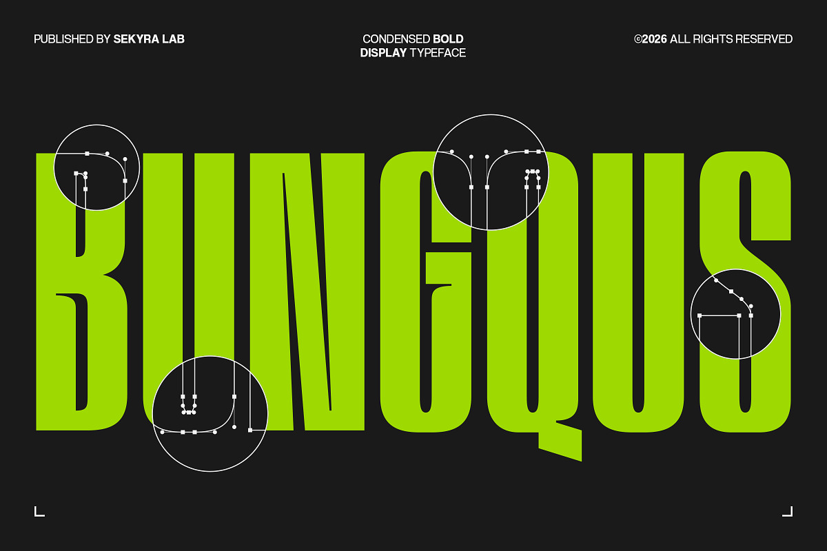 Bungqus - Condensed Display Font, a Sans Serif Font by Sekyra Lab (Photo 8 of 13)