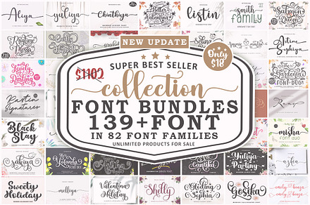 Super Best Seller Collection Bundles, a Script Font by Madjack.font