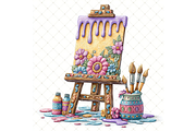 Canvas on Wooden Easel Clipart JPG, an Illustration by Memories By Lea (Thumbnail 5 of 19)