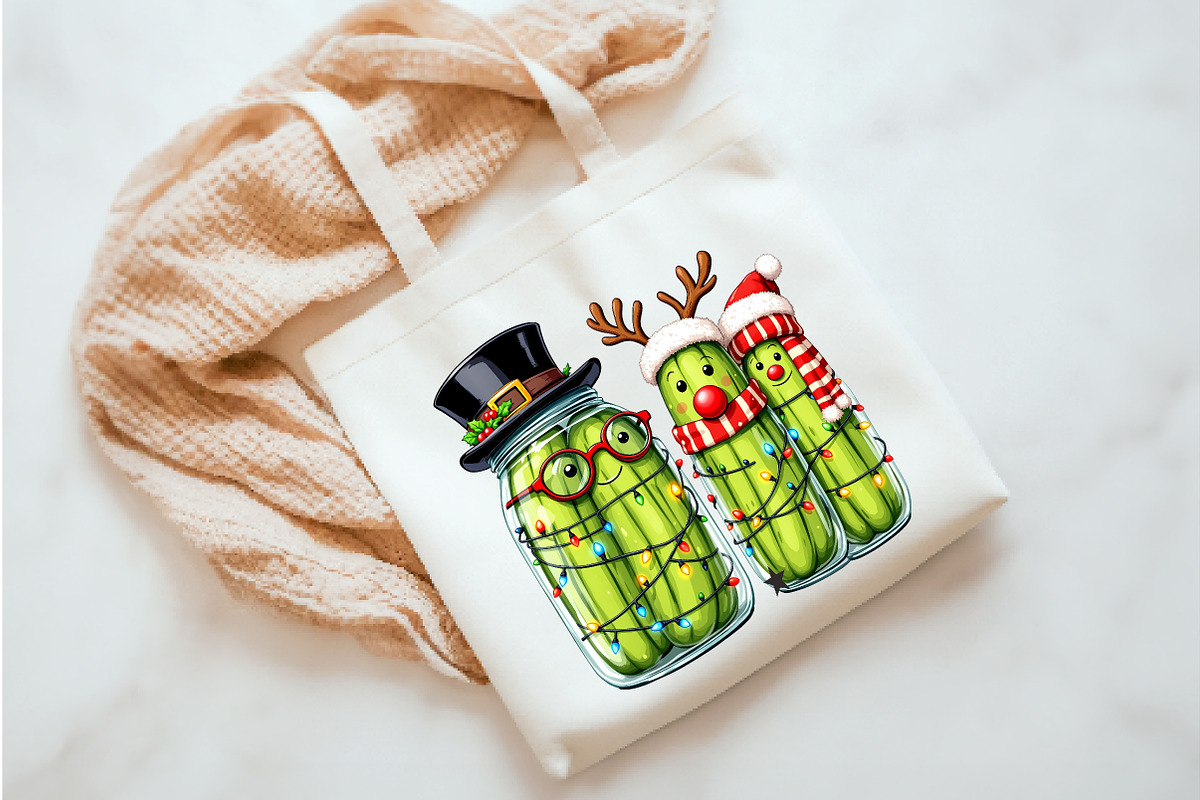 Funny Christmas Pickle Png, an Illustration by Watercolor design (Photo 3 of 3)