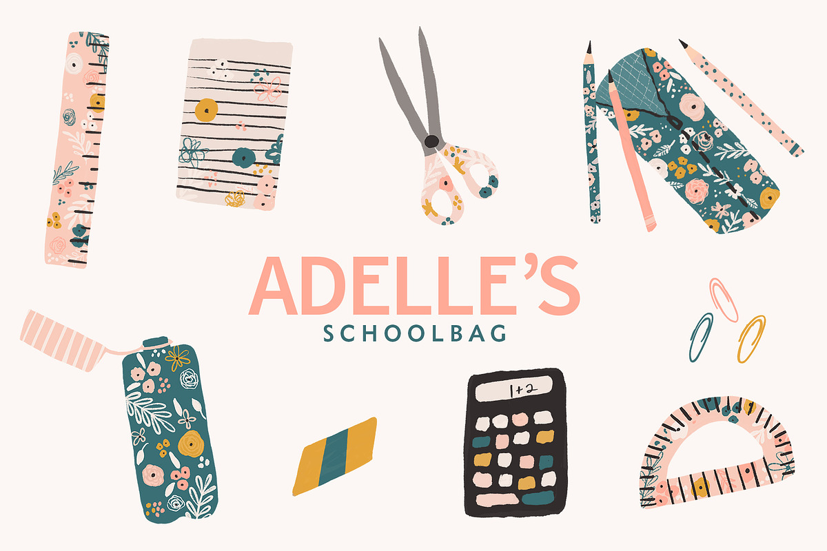 School Clipart, an Education Illustration by PrettyGrandmillennial