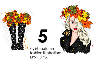 5 Stylish Fall Fashion Illustrations
