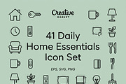 41 Daily Home Essentials Icons, an Outline Icon by adenpinkstore (Thumbnail 1 of 17)