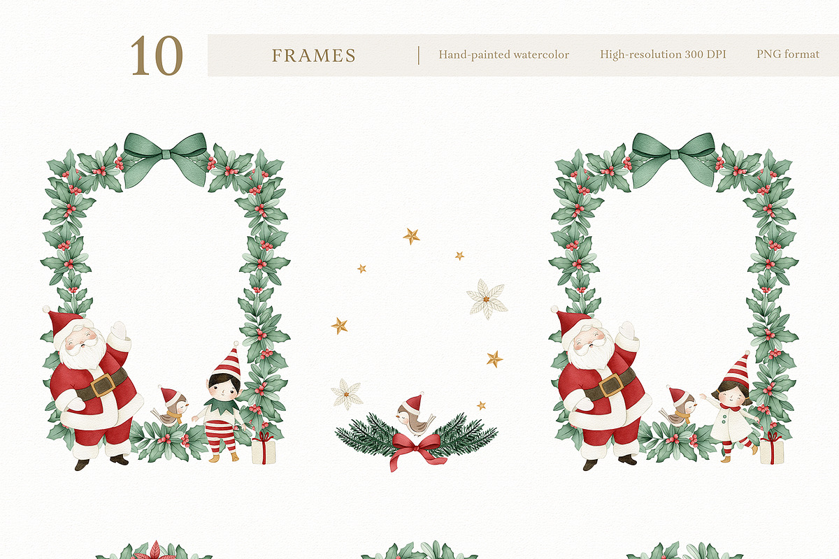 Watercolor Whimsical Christmas Set, a Decorative Illustration by Carol Lozove (Photo 19 of 44)