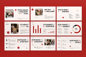 Red Modern Sales Strategy Plan PPT