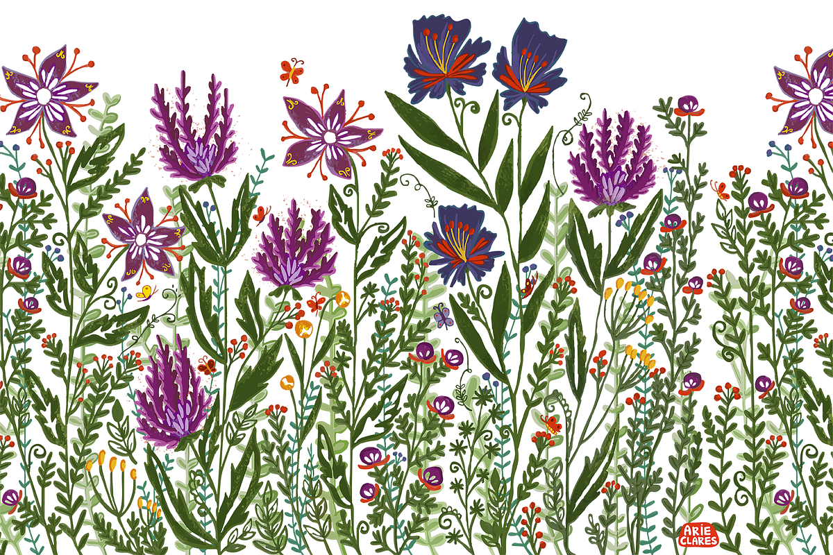 Winter Garden Folk Art, a Pattern Graphic by Arie Clares (Photo 7 of 13)