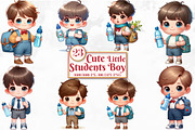 Little Students Boy Sublimation, a Seasonal Illustration by Craft Nest (Thumbnail 1 of 5)