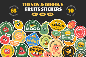 Trendy Fruits Stickers Collection