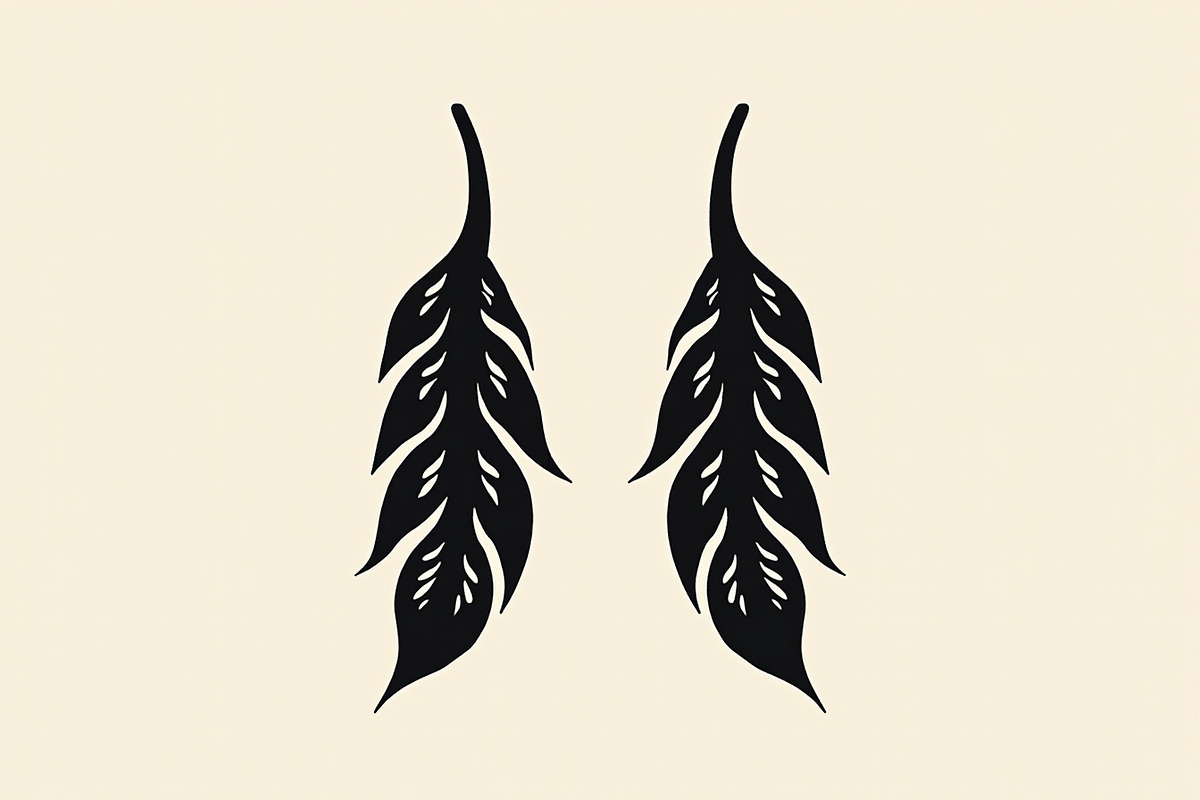 Leaf Earring Silhouette Bundle, a Graphic by balal (Photo 8 of 11)