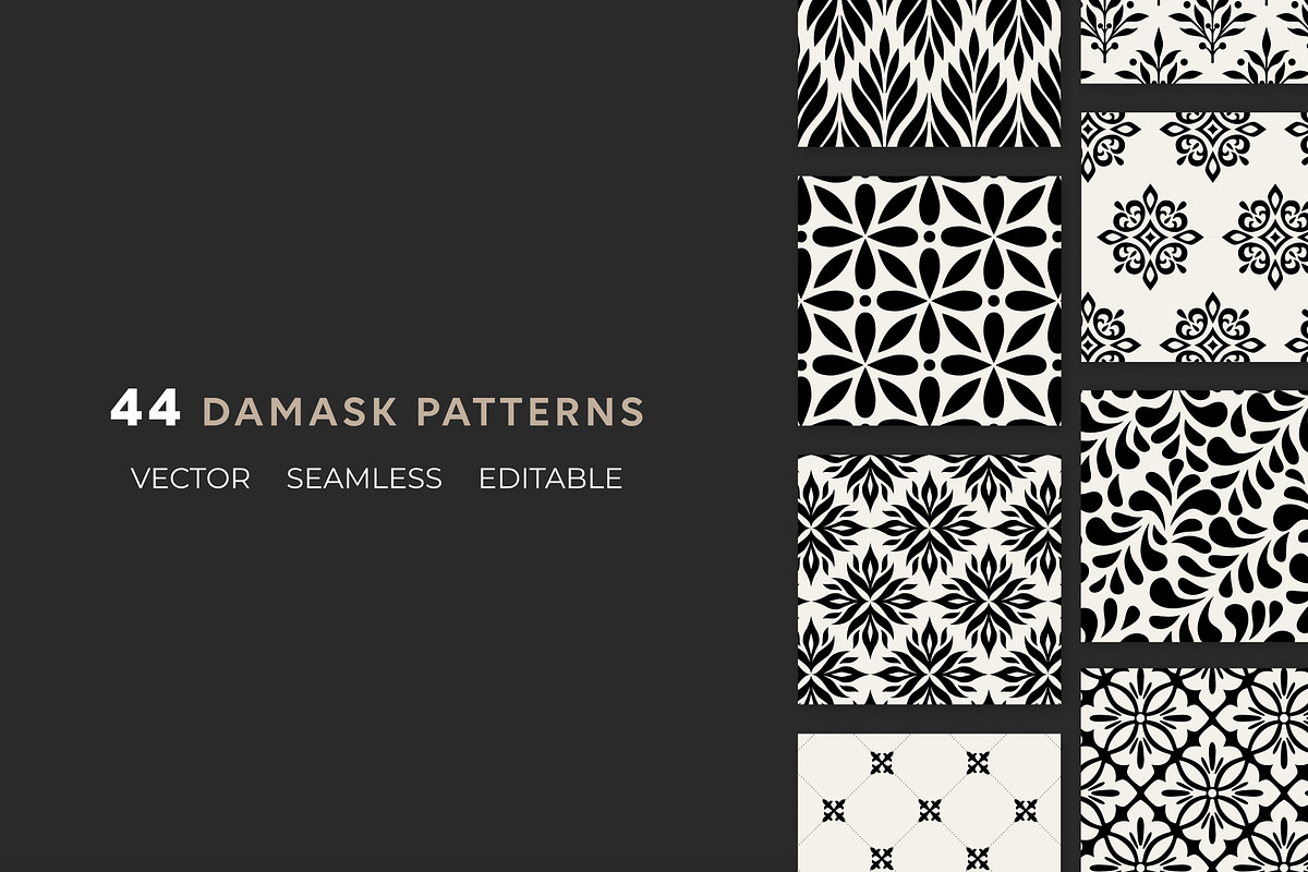 Seamless damask patterns., a Pattern Graphic by Getalo Viktoriia (Photo 2 of 13)