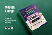 Modern Vintage Birthday Invitation, an Invitation Template by Fannan Studio (Thumbnail 1 of 2)