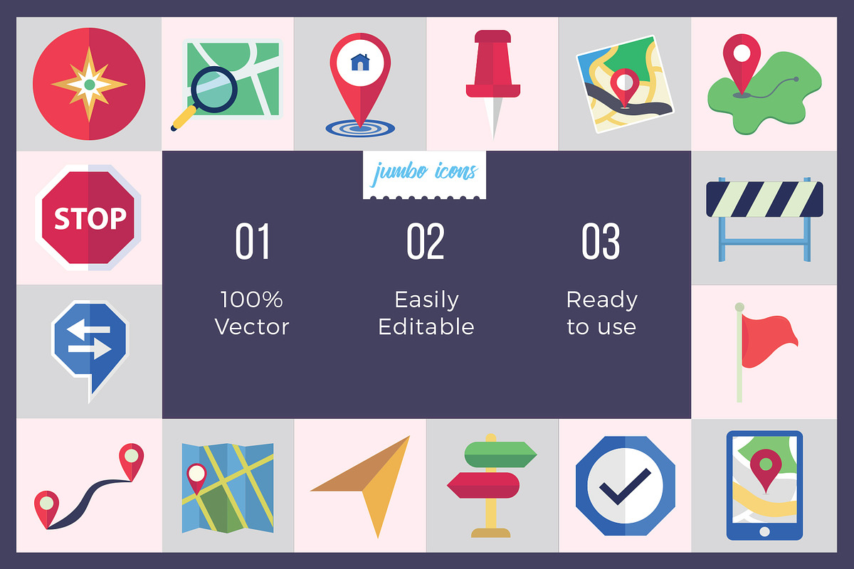 Map Navigation Vector Icons V2, a Duotone Icon by Jumbo Icons (Photo 4 of 5)