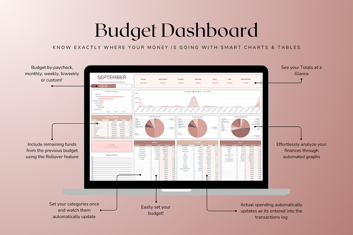 Standard Monthly Budget - Neutral, a Templates & Theme by The Creative Plans co (Photo 4 of 10)
