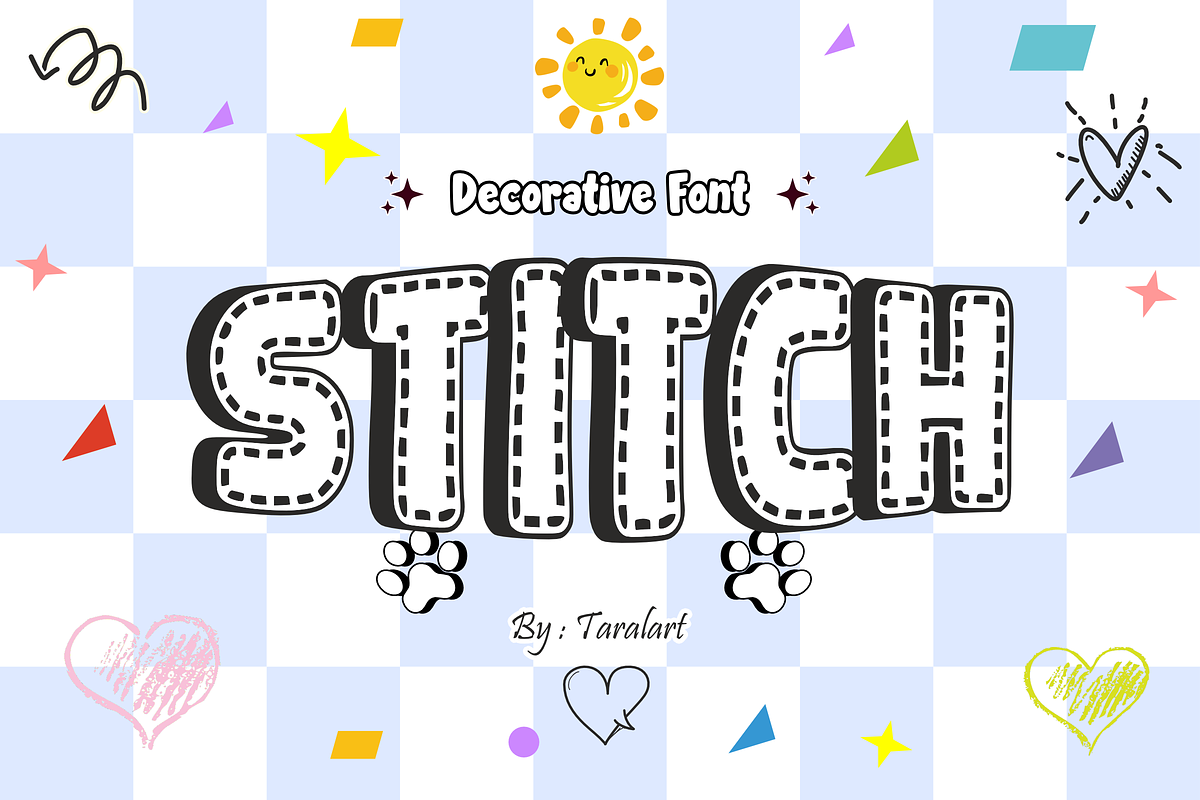 EMBROIDERY CHARM - Stitched Font, a Sans Serif Font by KiddoGlyphs Studio (Photo 2 of 3)