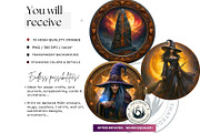 Halloween Witches Medaillons, a Seasonal Illustration by ThatsDesignArt (Thumbnail 2 of 16)