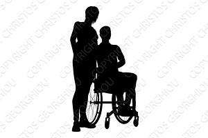 Silhouette Couple Woman Man in, a Person Illustration by Christos Georghiou