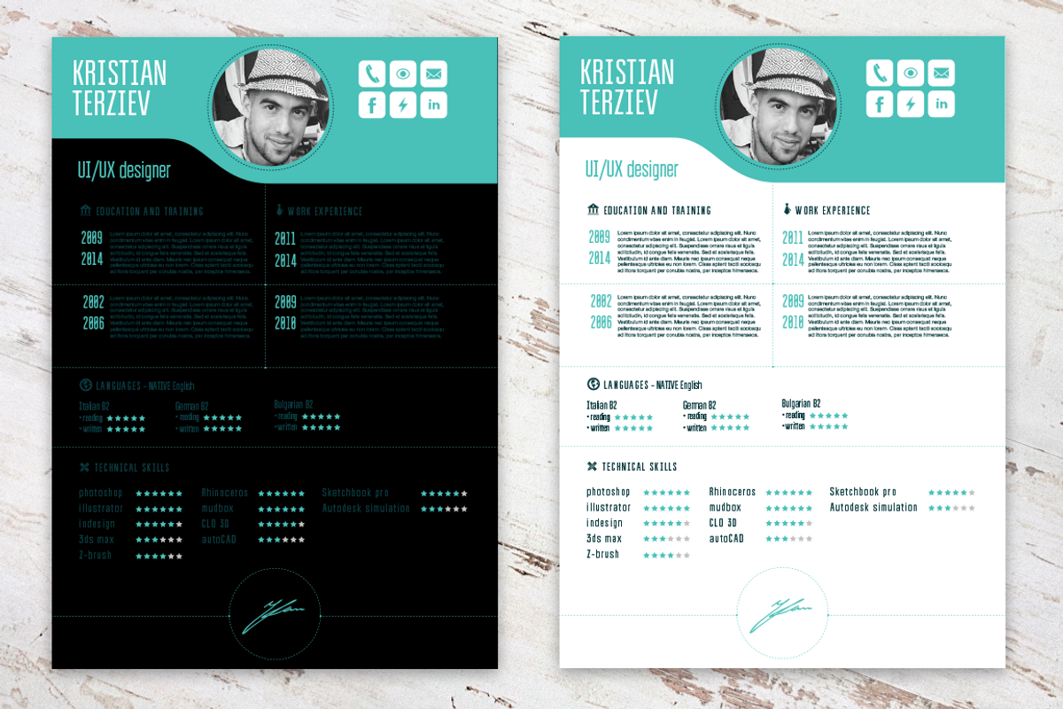 Vector CV Template, a Resume Template by kristian.terziev.14