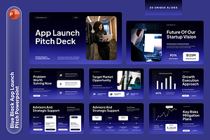 Blue Black App Launch Pitch, a Presentation Template by Sixtemp